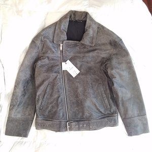 Zara Distressed 100% Leather Jacket, Men's Size Medium